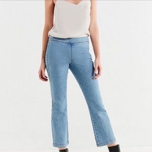 Side zip cropped flare jeans